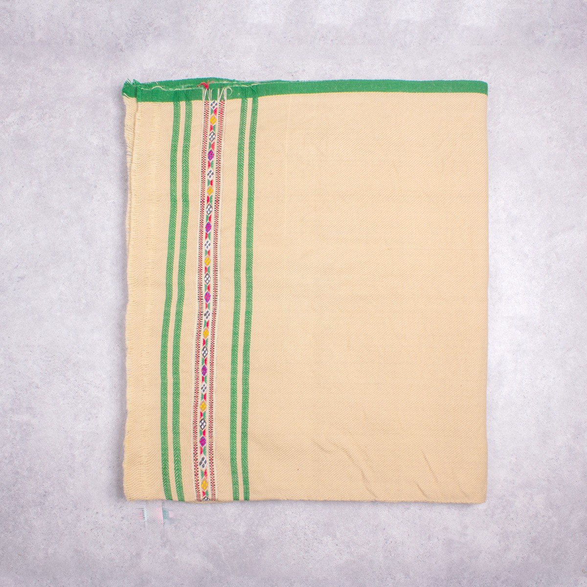 Yellowish Cream Nuristani Woolen Patu | Handmade Afghan Tribal Shawl 1
