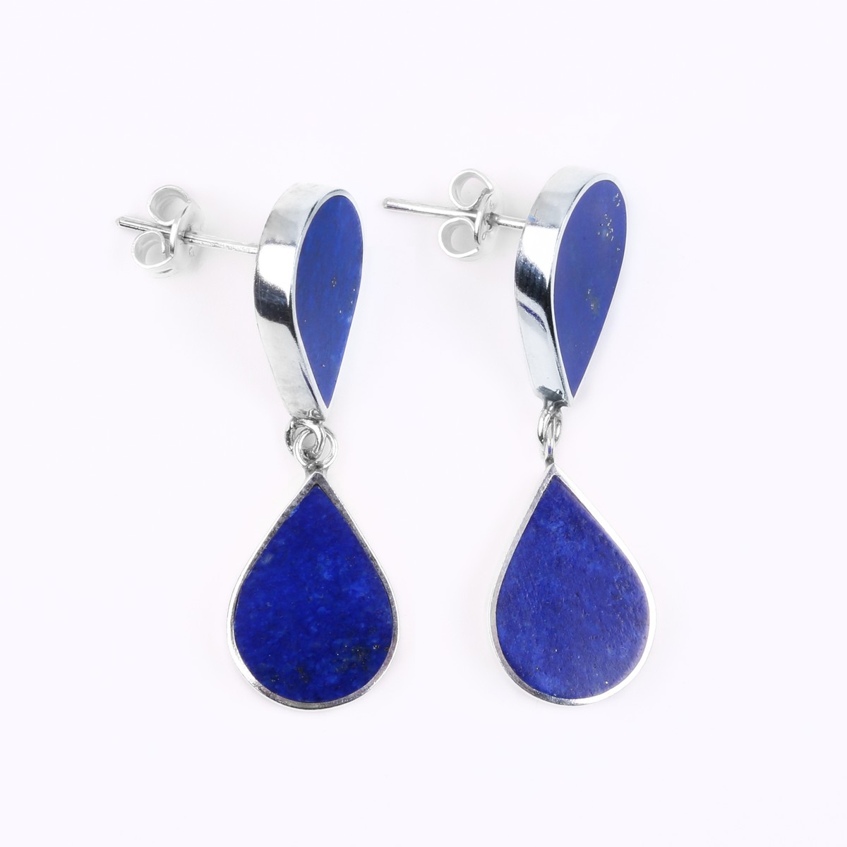 Lapis Drop Studs | Silver Studs 1