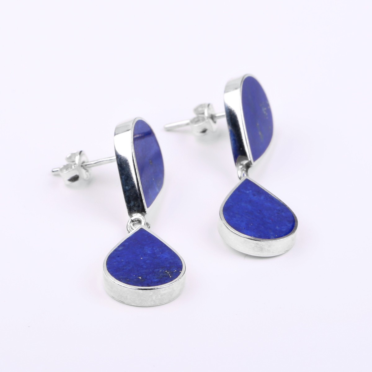 Lapis Drop Studs | Silver Studs 2