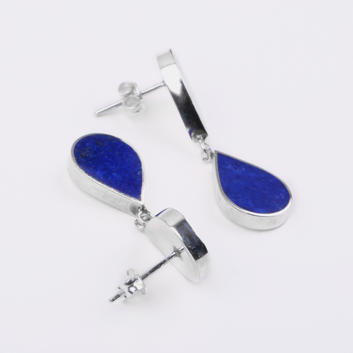 Lapis Drop Studs | Silver Studs 3