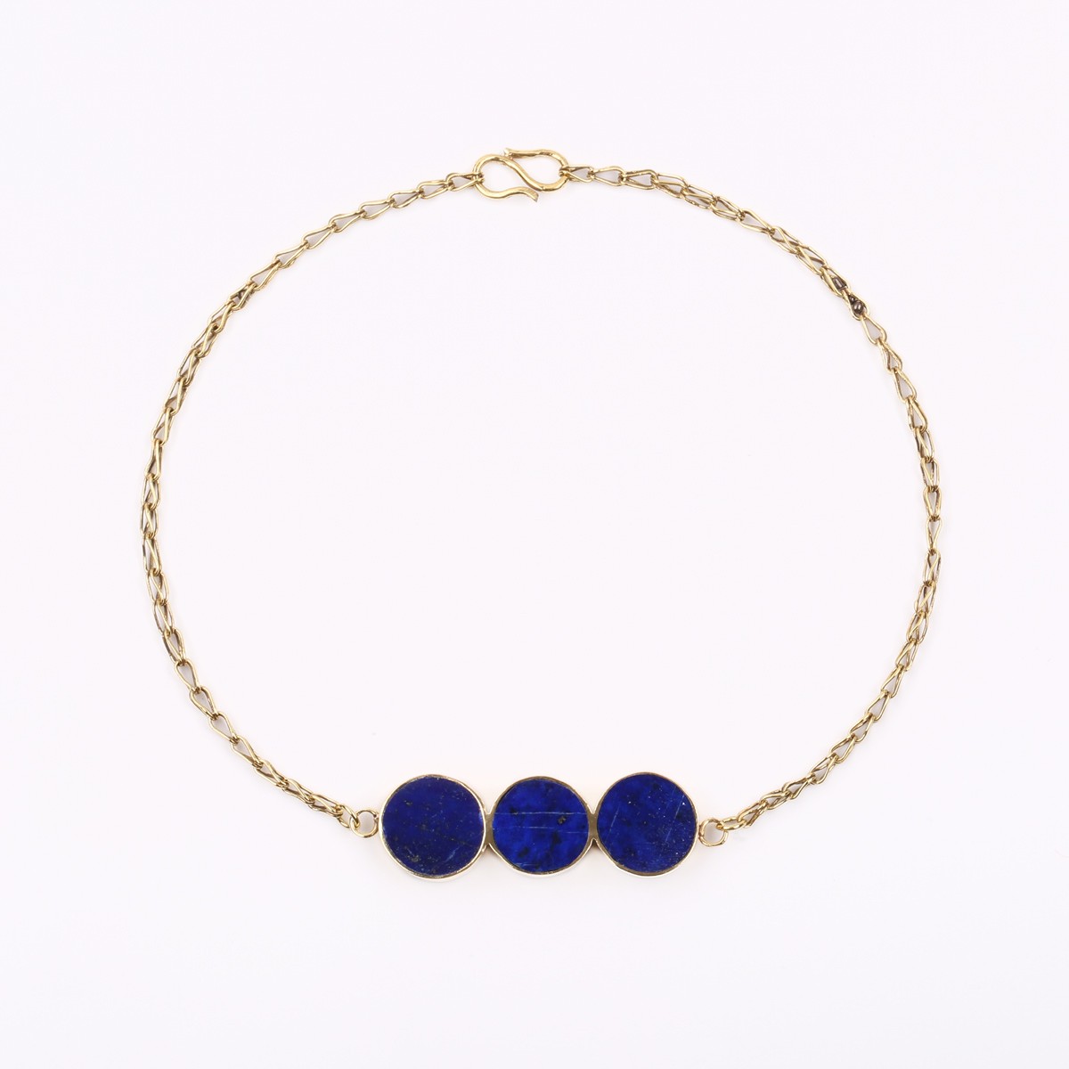 Lapis Gold Plated Bracelet | Brass Birthstone Hand Chain Bracelet 1
