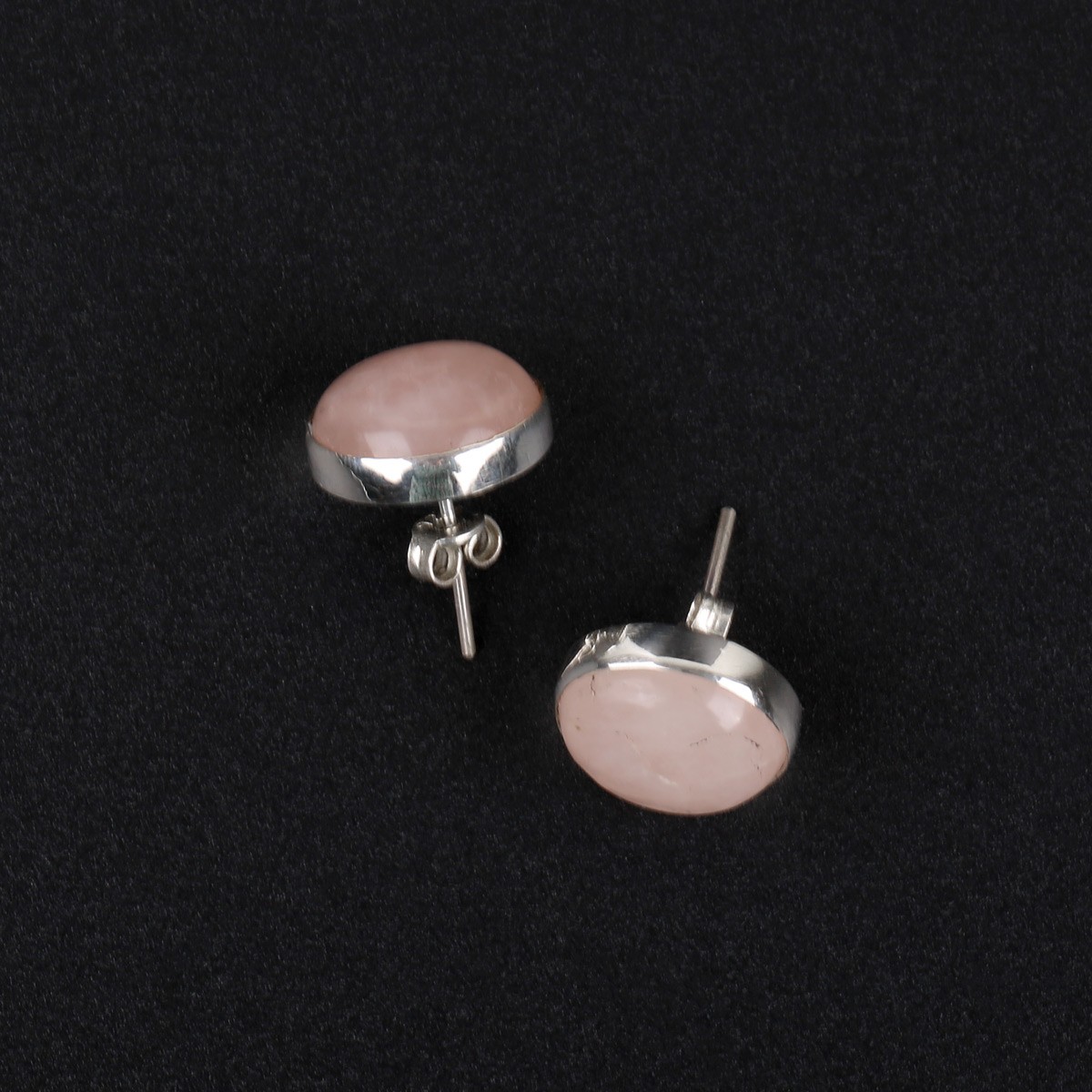 Pink Morganite Studs | Silver Round Studs 1