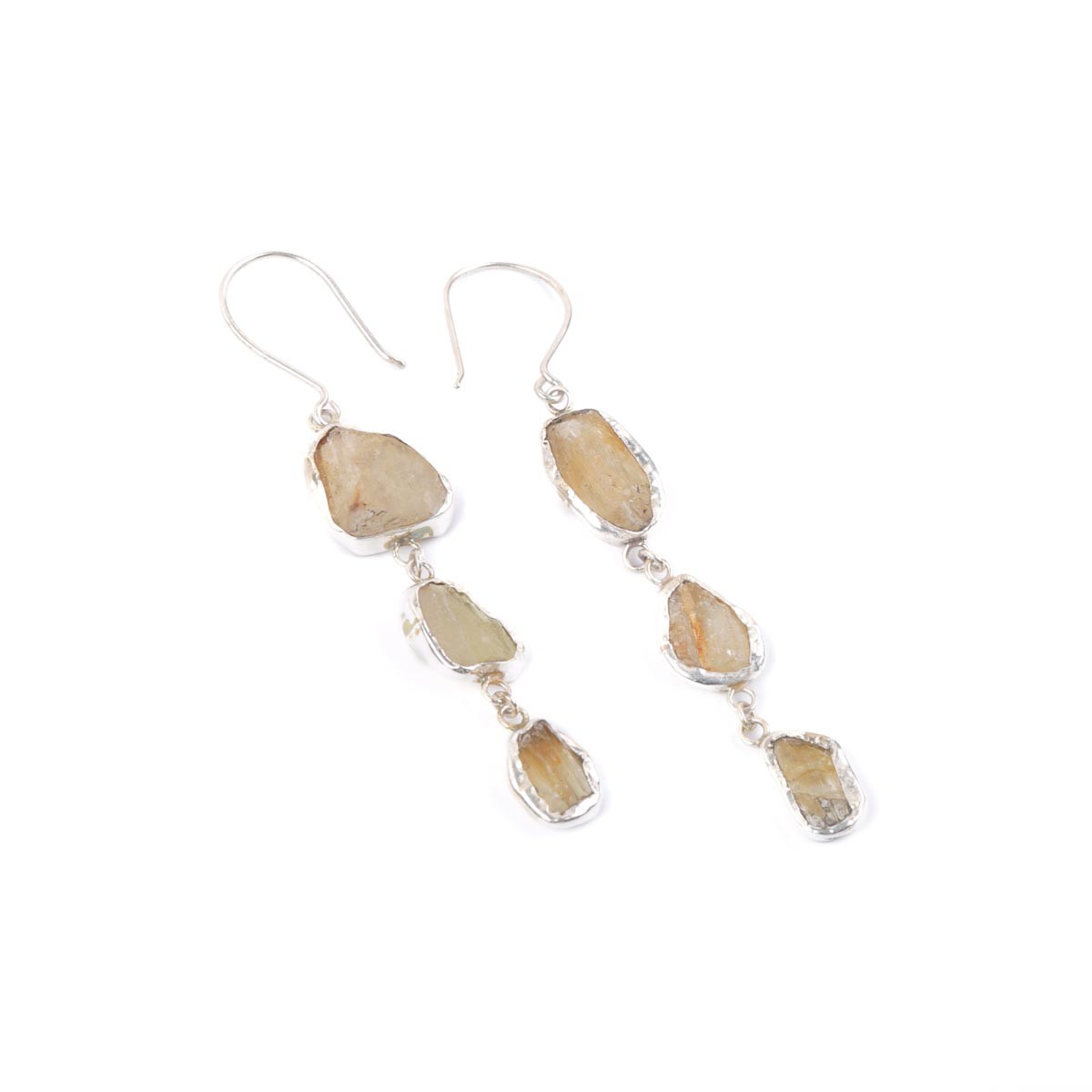 Kunzite Stone Hook Earrings | Silver Shoulder Earrings 2