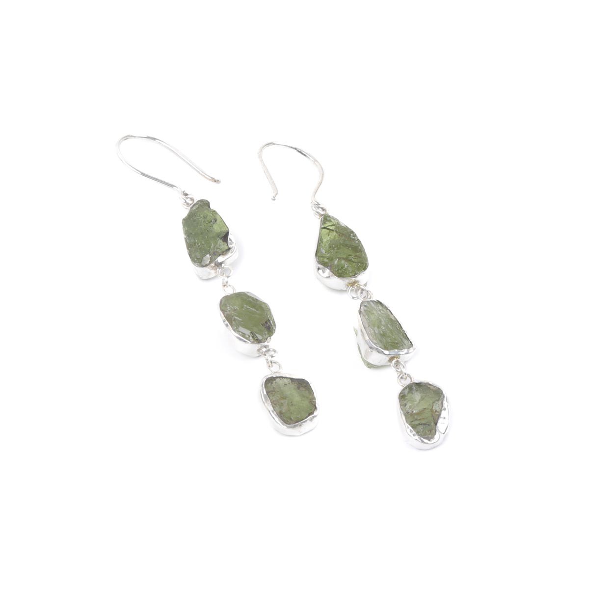 Peridot Shoulder Earrings | Silver Drop Earrings 2