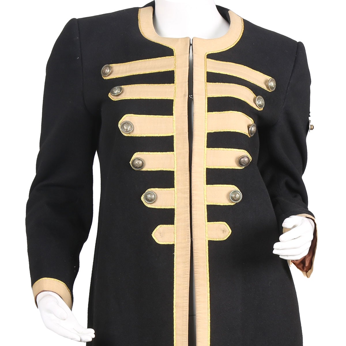 Black Women's Coat | Fancy Coat with Golden Patches 2