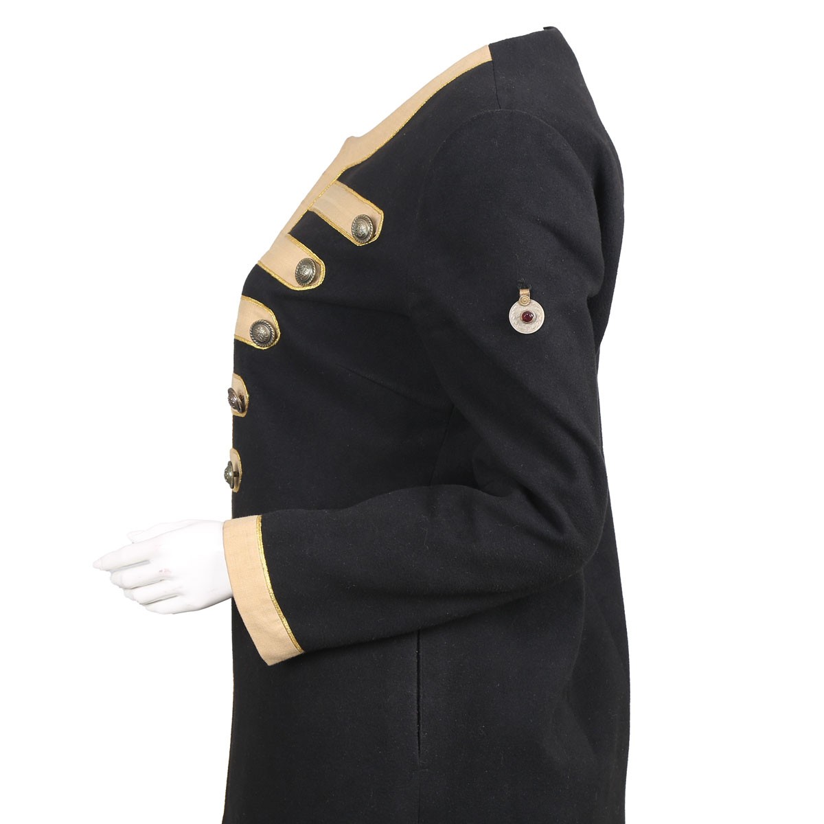 Black Women's Coat | Fancy Coat with Golden Patches 3