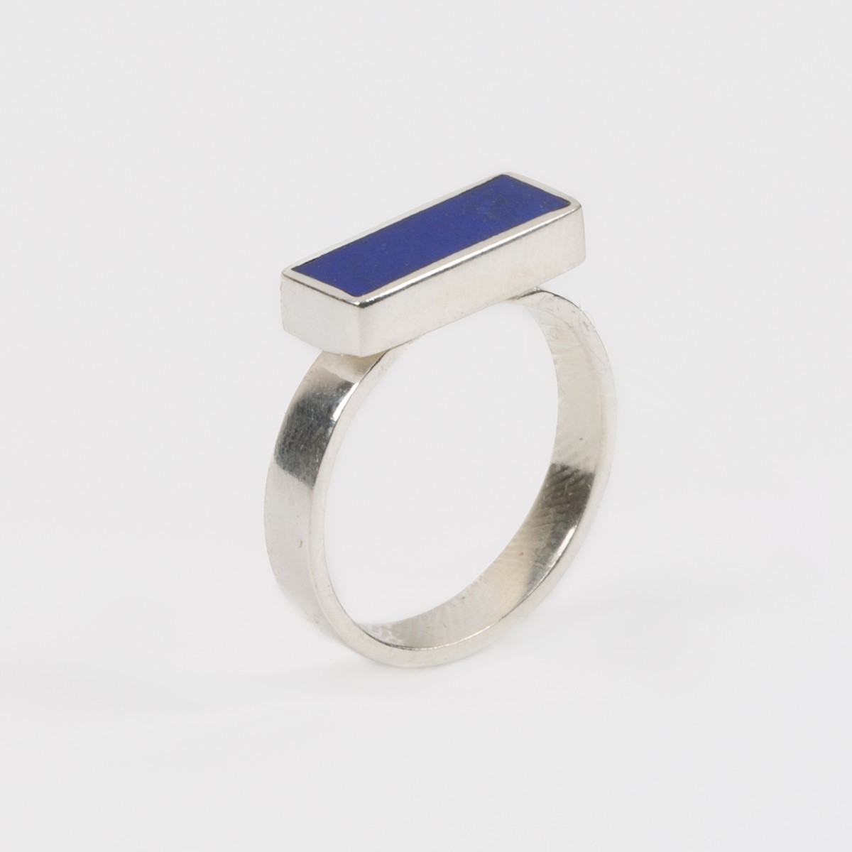 Flat Rectangle Pendant & Ring Silver Set 4