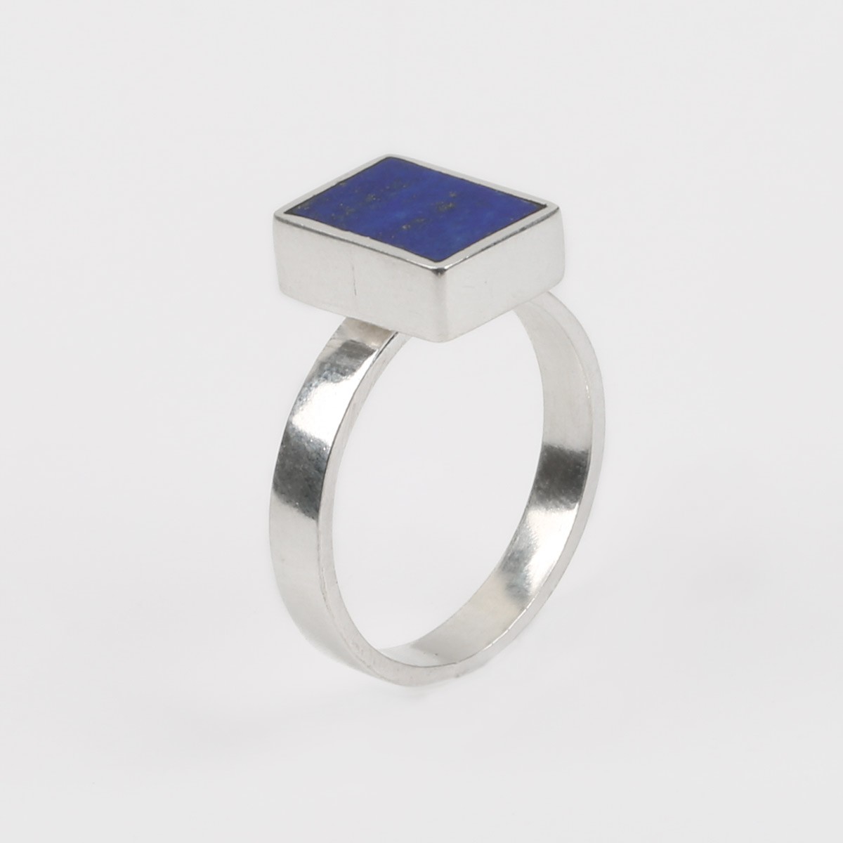 Flat Square Shape Pendant & Ring | Lapis Locket & Ring 4