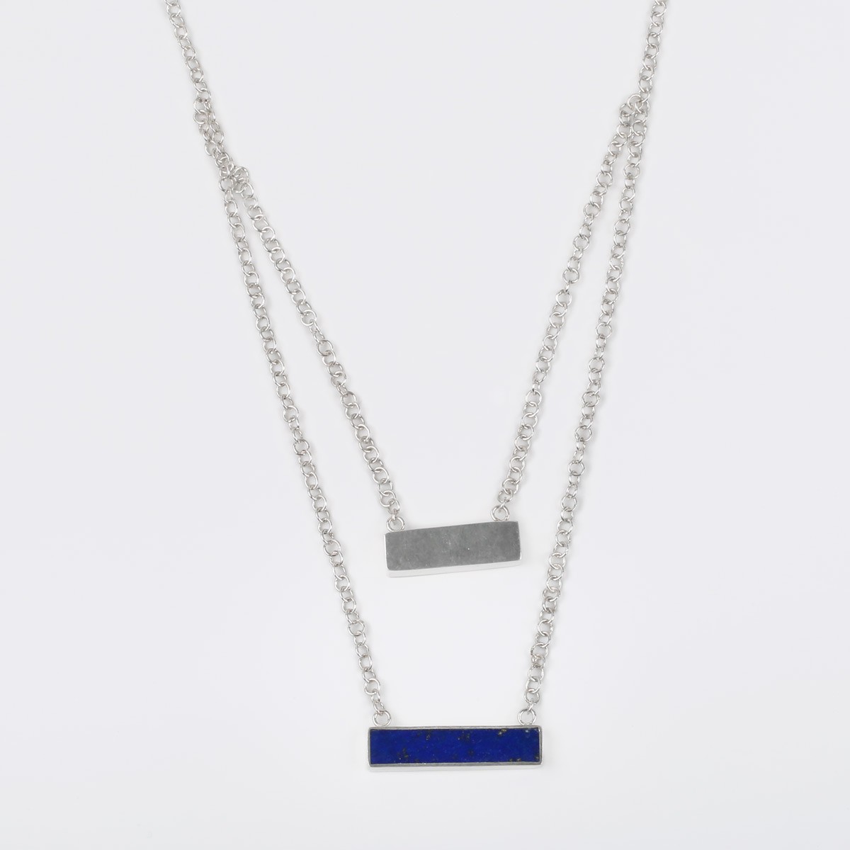 Lapis Lazuli Silver Pendant | Double Stranded Drop Locket 1