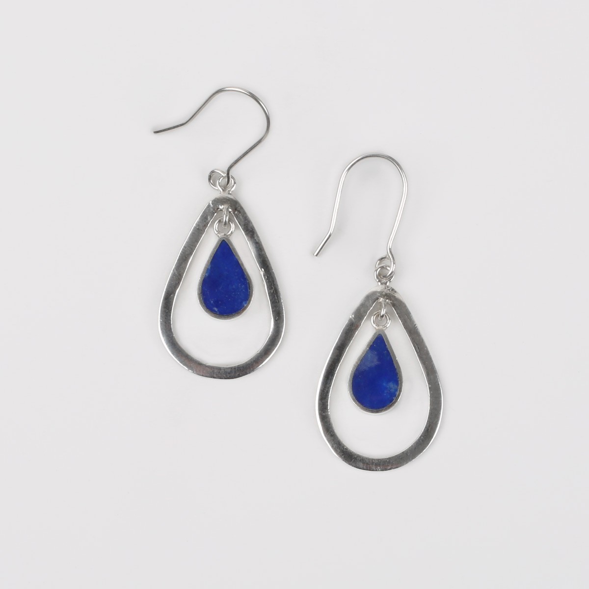 Lapis Lazuli Pear Earrings | Silver Teardrop Earrings 1