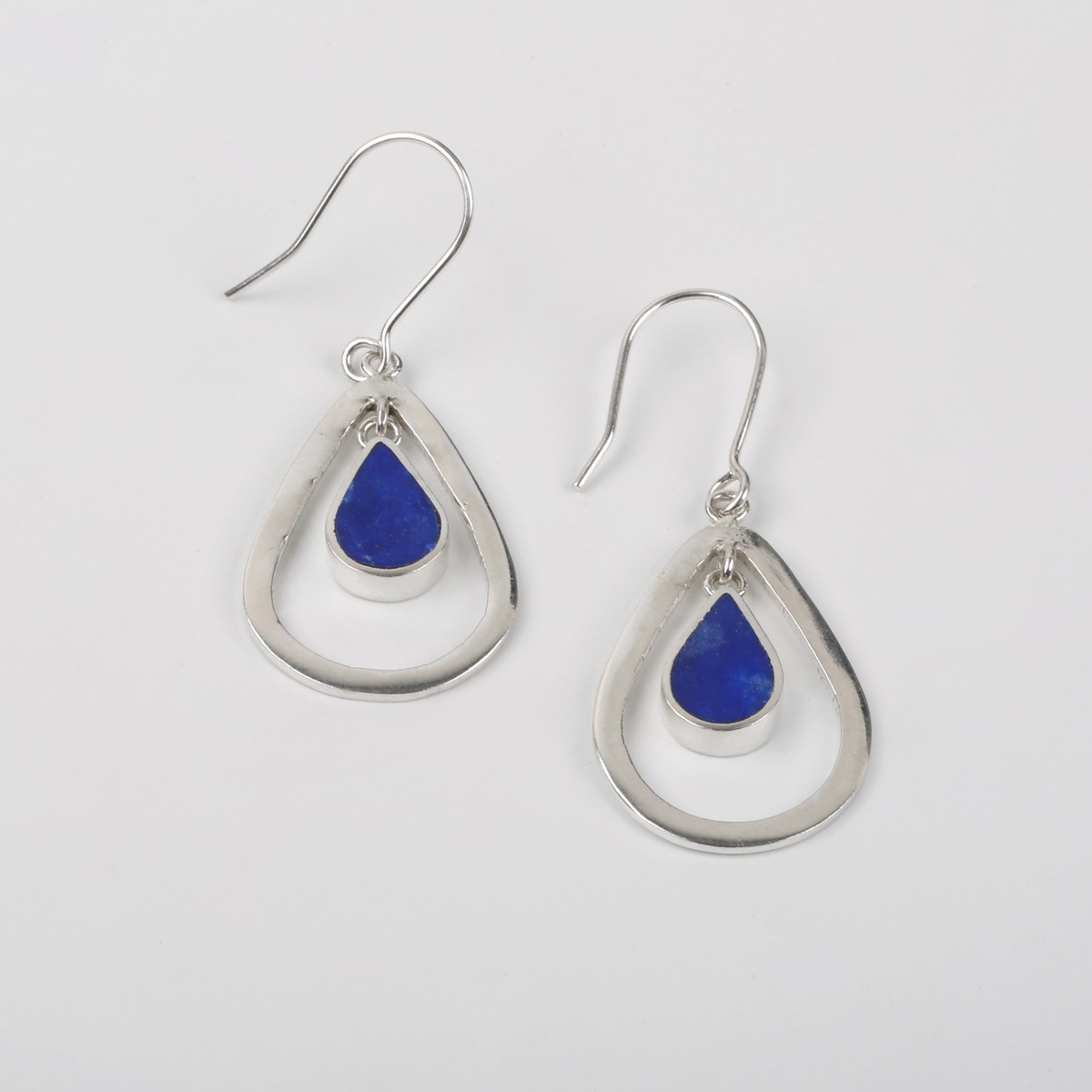 Lapis Lazuli Pear Earrings | Silver Teardrop Earrings 2
