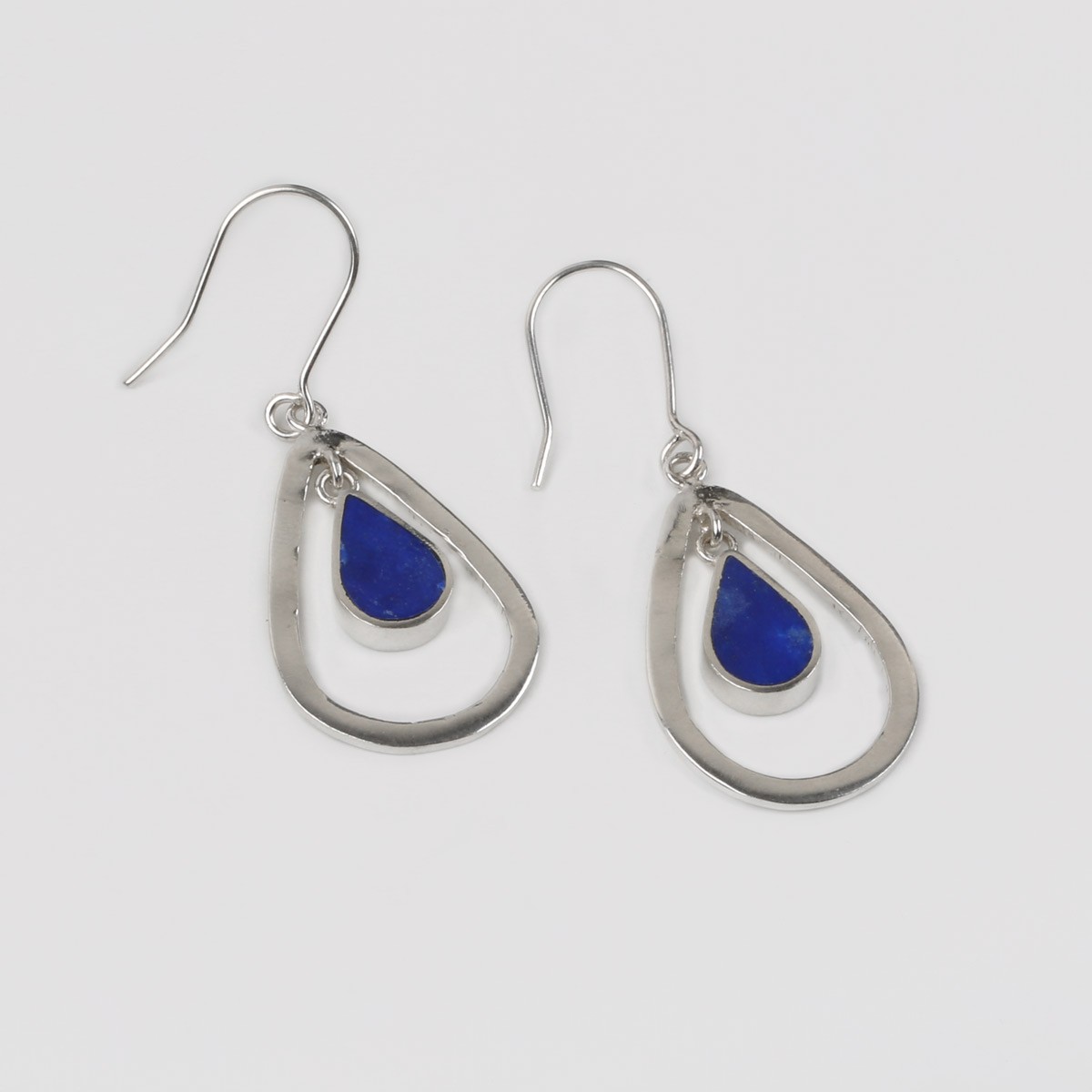 Lapis Lazuli Pear Earrings | Silver Teardrop Earrings 3