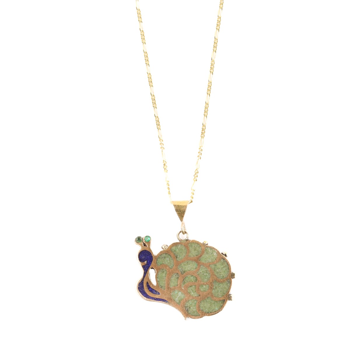 Snail Gold Plated Necklace | Lapis Zircon Necklace 1