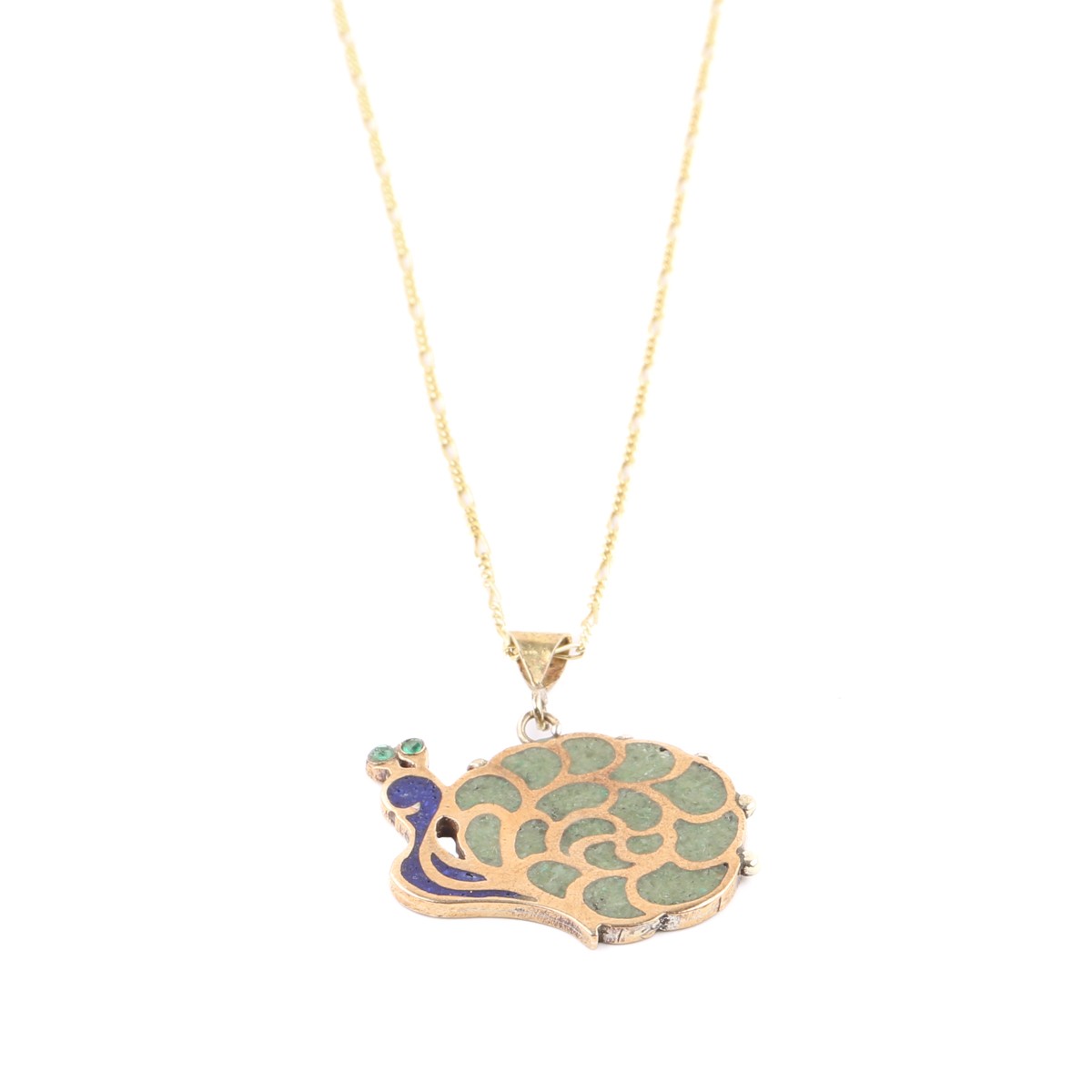 Snail Gold Plated Necklace | Lapis Zircon Necklace 2