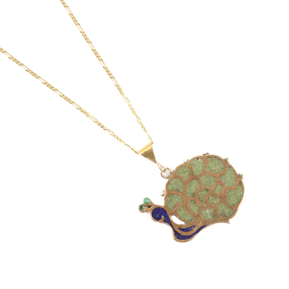 Snail Gold Plated Necklace | Lapis Zircon Necklace 3