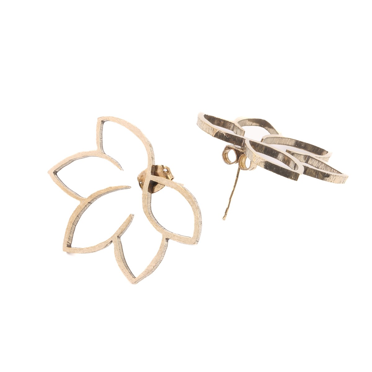 Floral Gold Plated Studs | Brass Floral Studs 2