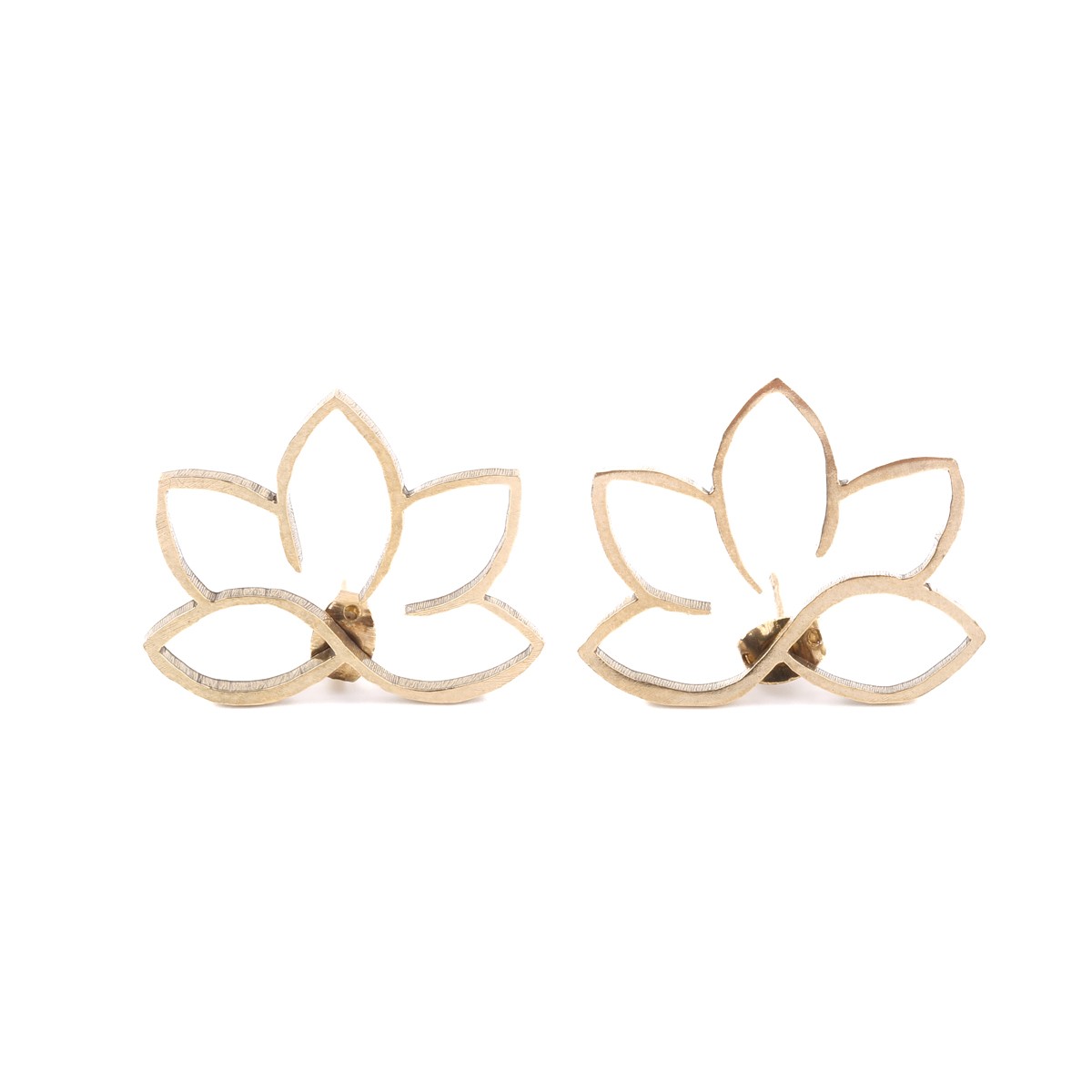 Floral Gold Plated Studs | Brass Floral Studs 3