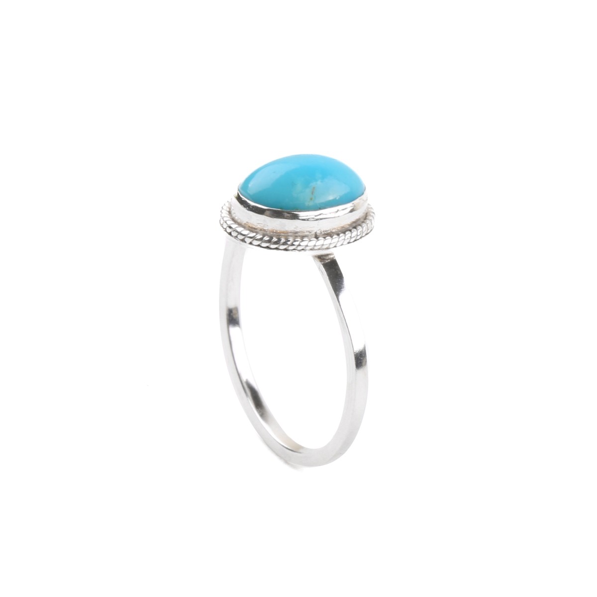 Turquoise Silver Ring | Ellipse Silver Ring 1