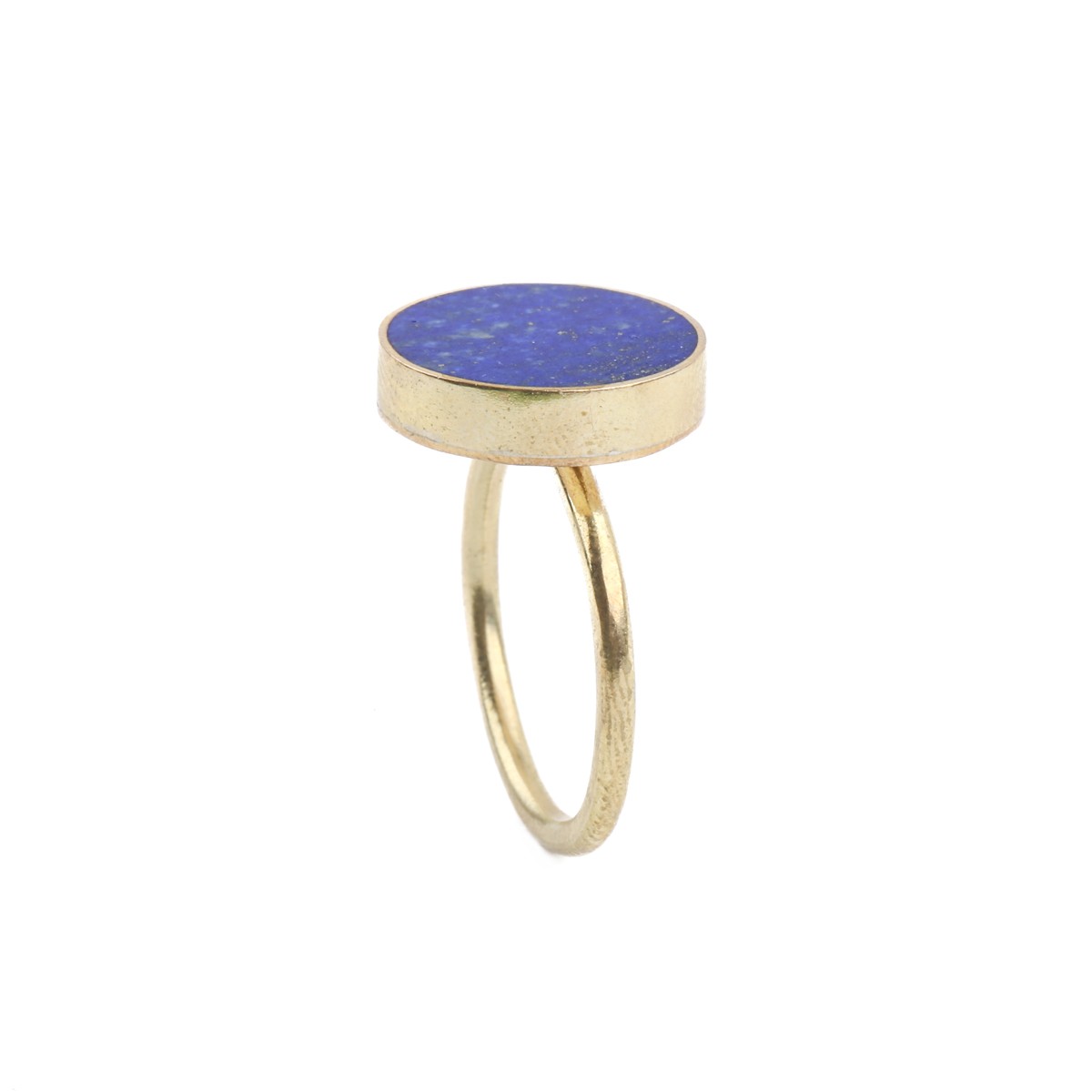 Lapis Gold Plated Ring | Brass Round-Shaped Ring 1