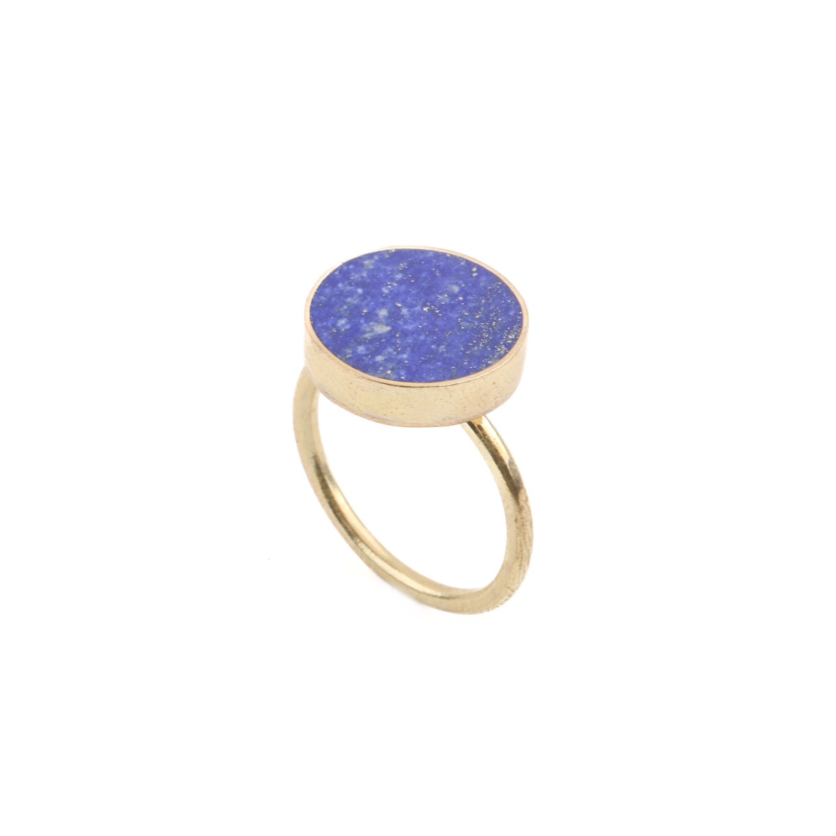 Lapis Gold Plated Ring | Brass Round-Shaped Ring 2