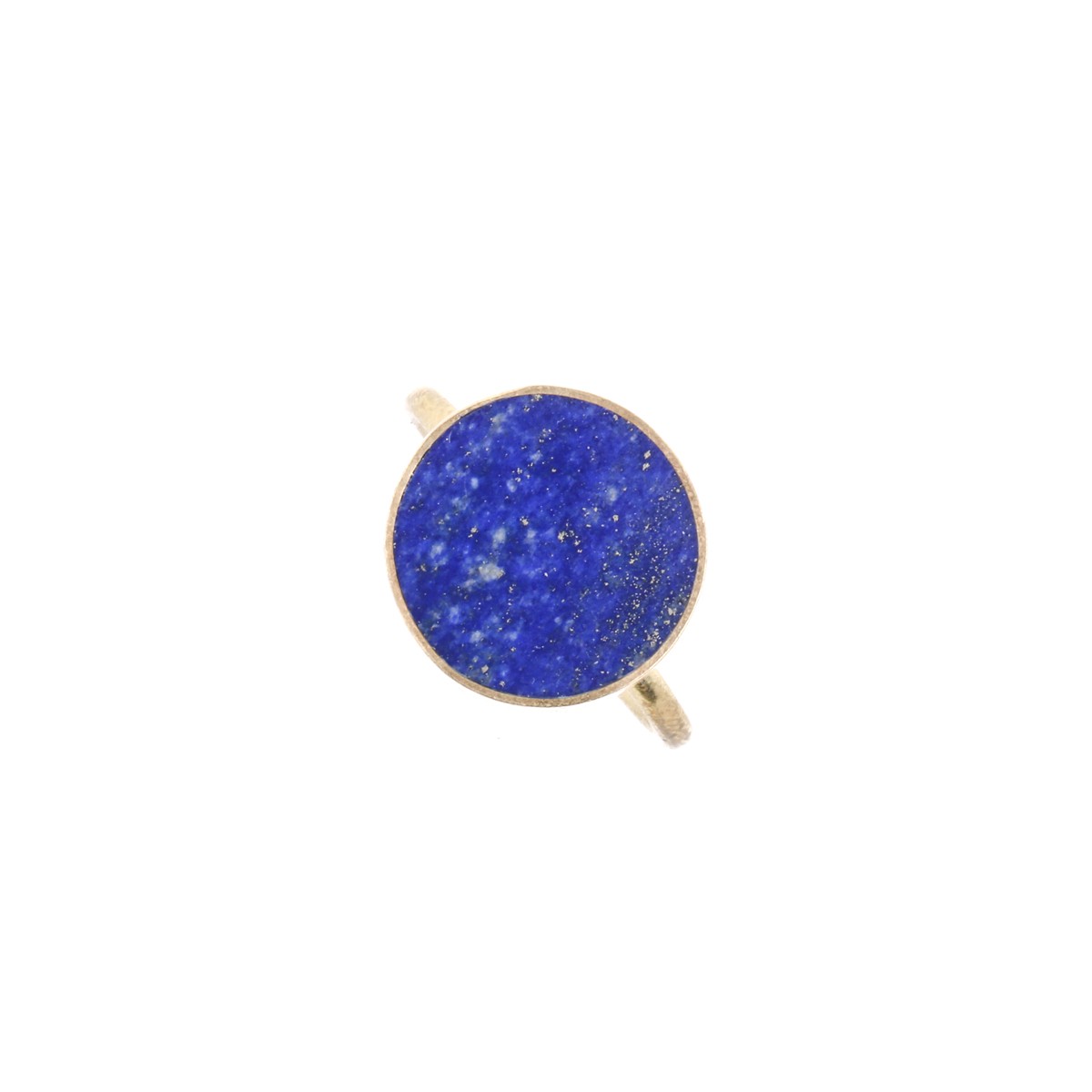 Lapis Gold Plated Ring | Brass Round-Shaped Ring 3