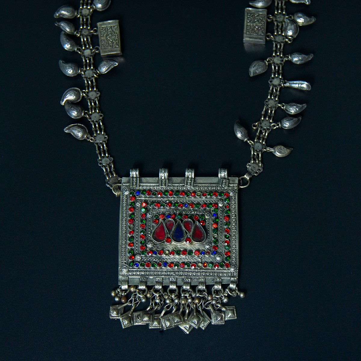 Antique Tribal Chandelier Pendant | Silver Afghan Style Locket 2