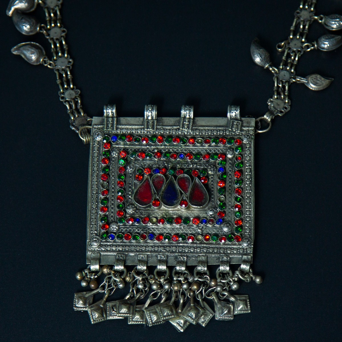 Antique Tribal Chandelier Pendant | Silver Afghan Style Locket 3