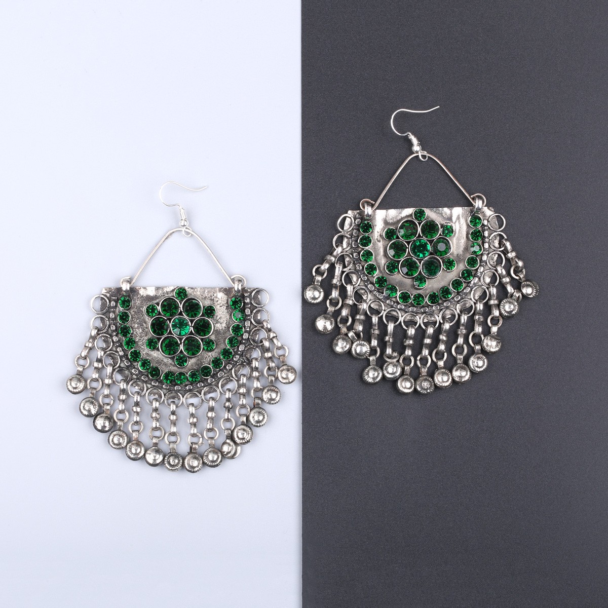 Bronze Tribal Chandelier | Afghan Vintage Earrings 1