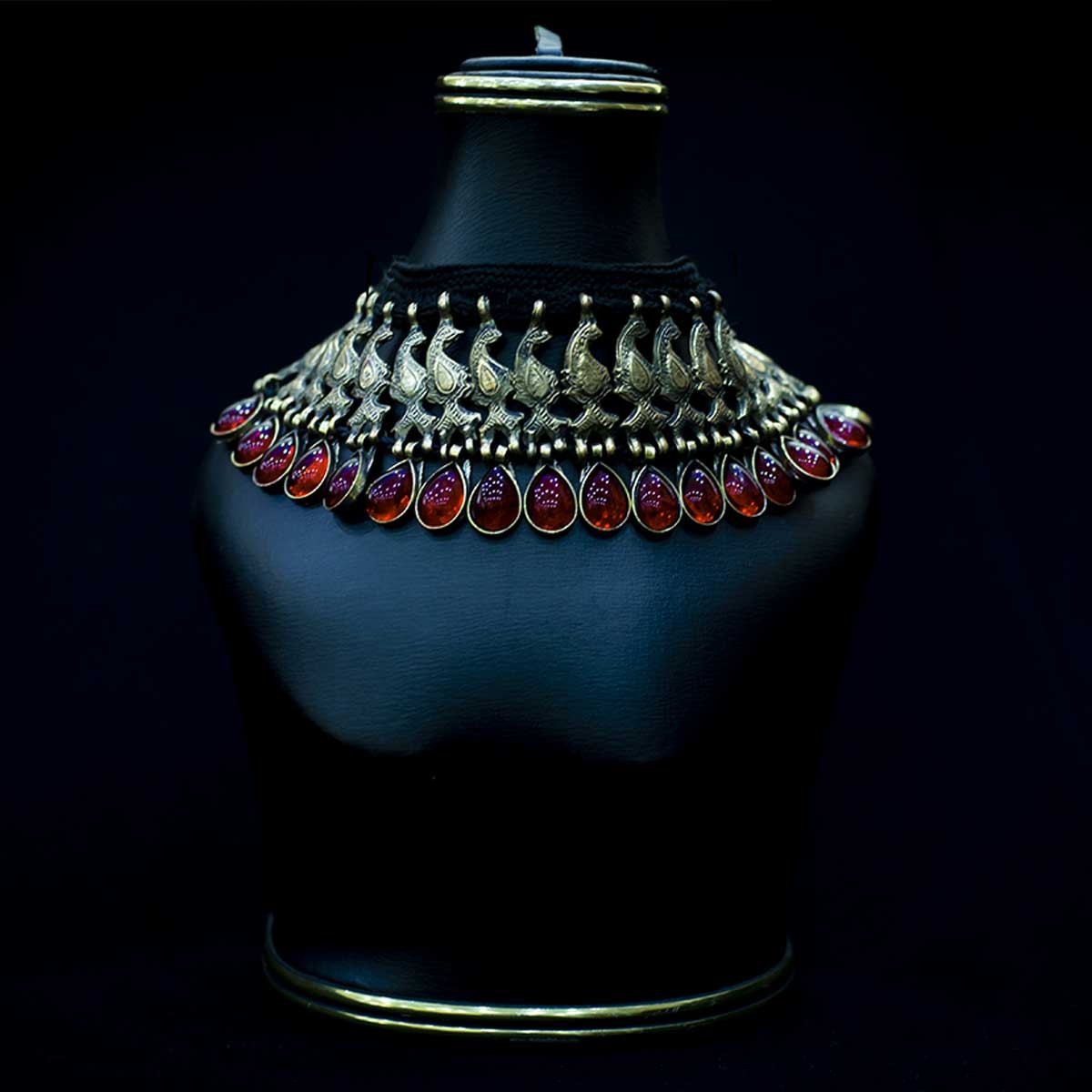 Necklace with Dangle Drop Earrings | Afghani Jewelry Set 1