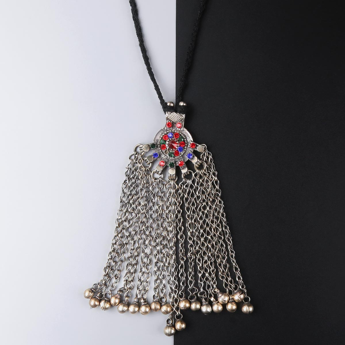 Tribal Multi-Stranded Drop Pendant | Bezel Vintage Locket 1