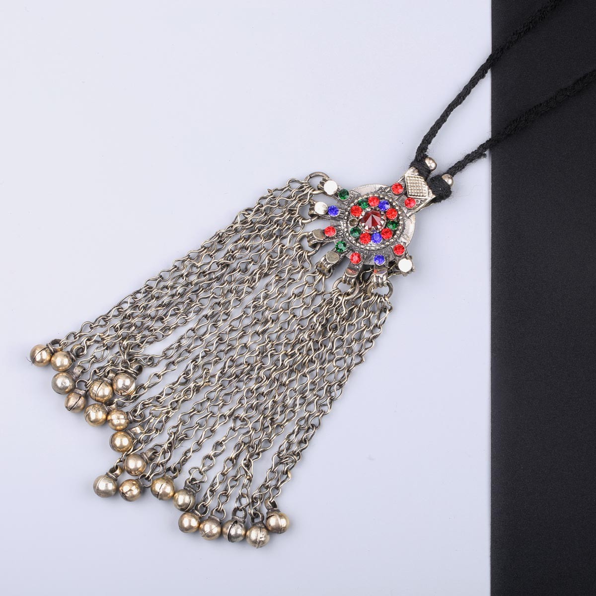 Tribal Multi-Stranded Drop Pendant | Bezel Vintage Locket 2