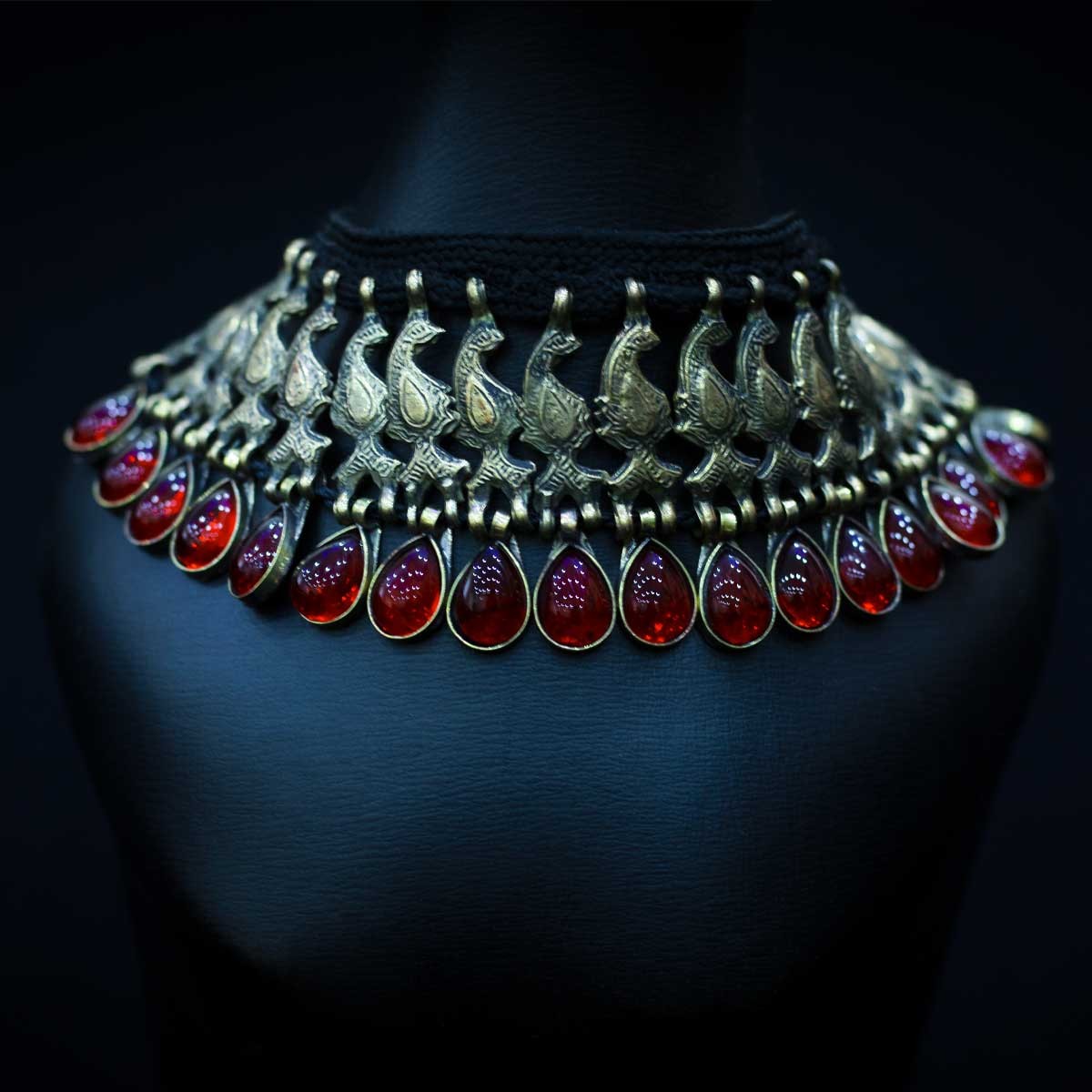 Necklace with Dangle Drop Earrings | Afghani Jewelry Set 2