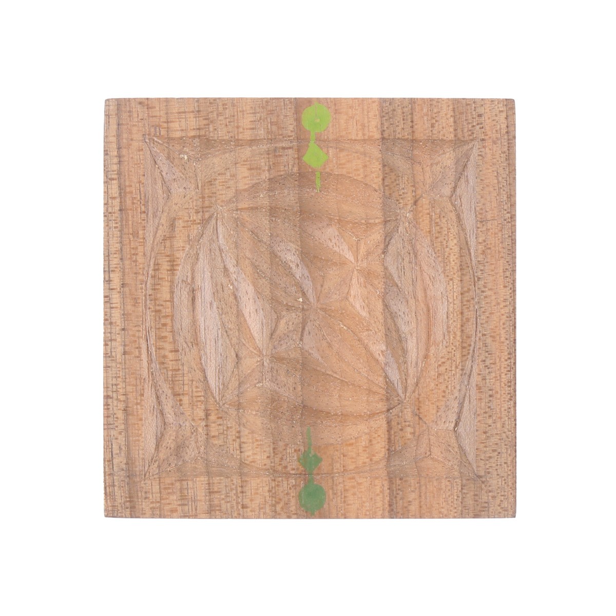 Walnut Mini Square Jewel Box | Bird & Flower Painted Ring Box 4