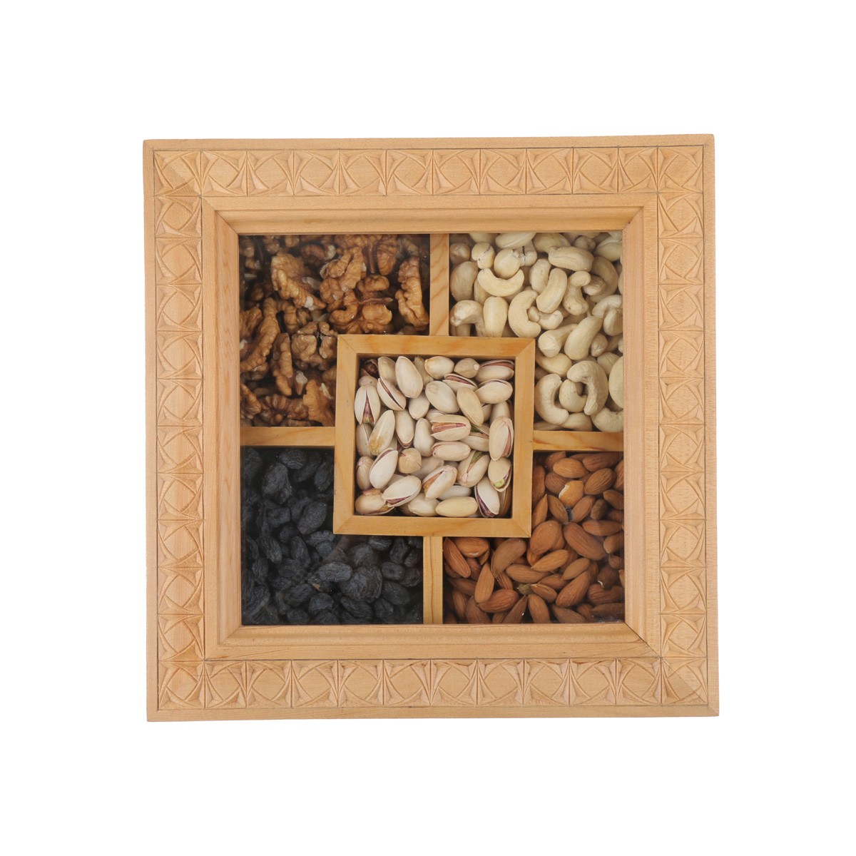 Archa Wooden Dry Fruits Plate | Square Candy Dish 3