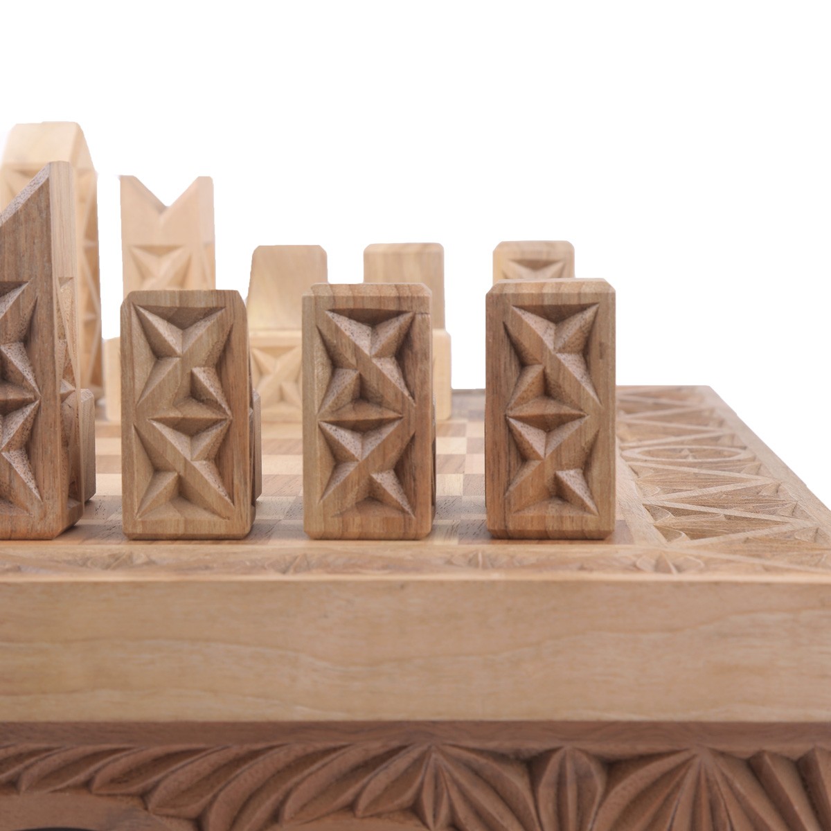 Walnut Wood Chess Set | Carved Chess Board & Pieces 2