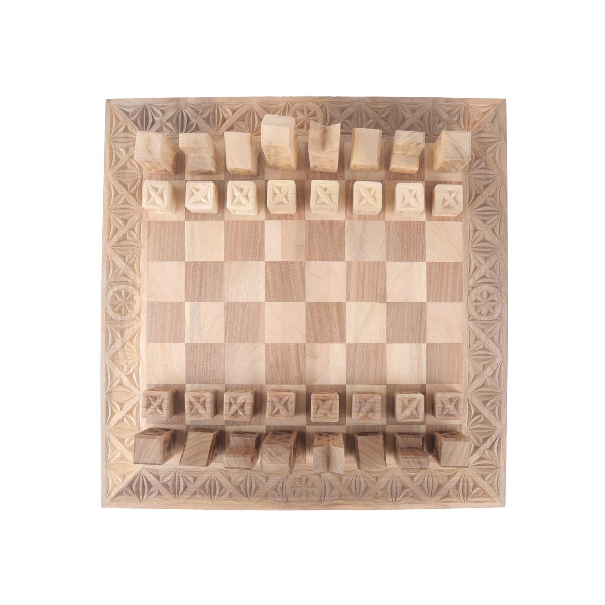 Walnut Wood Chess Set | Carved Chess Board & Pieces 3