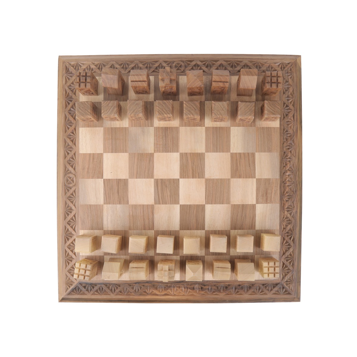 Archa Wood Carved Chess Set | Nuristani Chess Board & Pieces 2