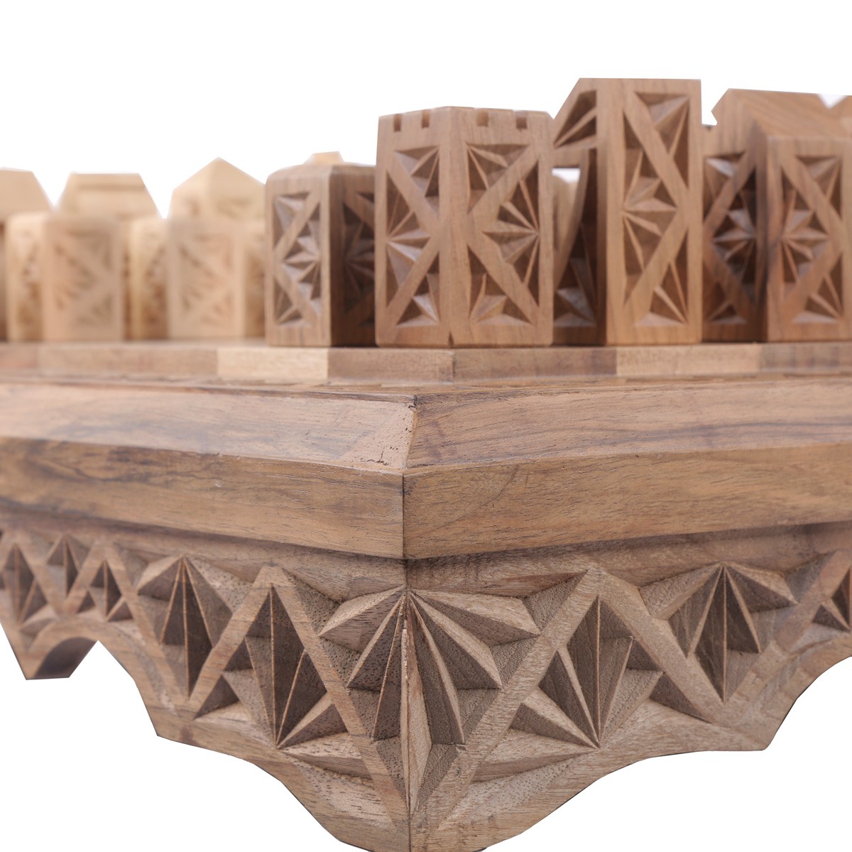 Archa Wood Carved Chess Set | Nuristani Chess Board & Pieces 3
