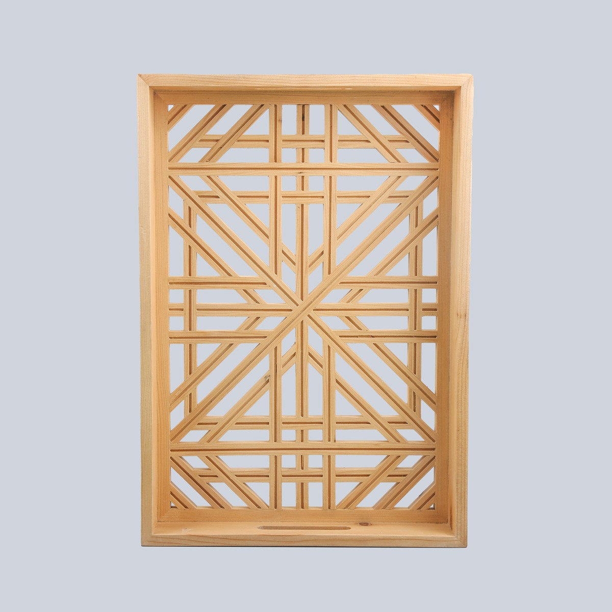 Cedar Wood Hand-craved Jali Tray | Rectangle Cut Design Serving Tray 1