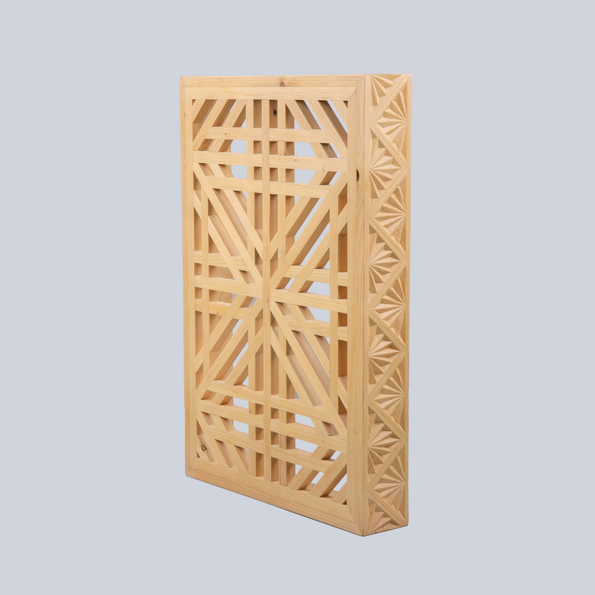 Cedar Wood Hand-craved Jali Tray | Rectangle Cut Design Serving Tray 3