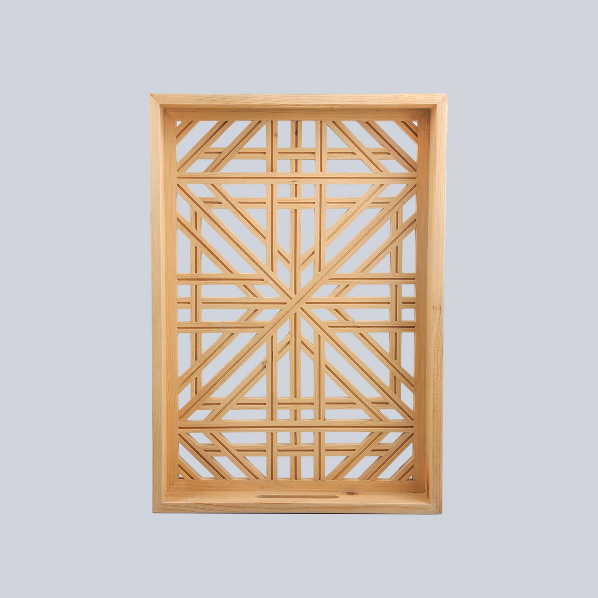 Cedar Wood Hand-Carved Serving Tray | Rectangle Cut Design Tray 1