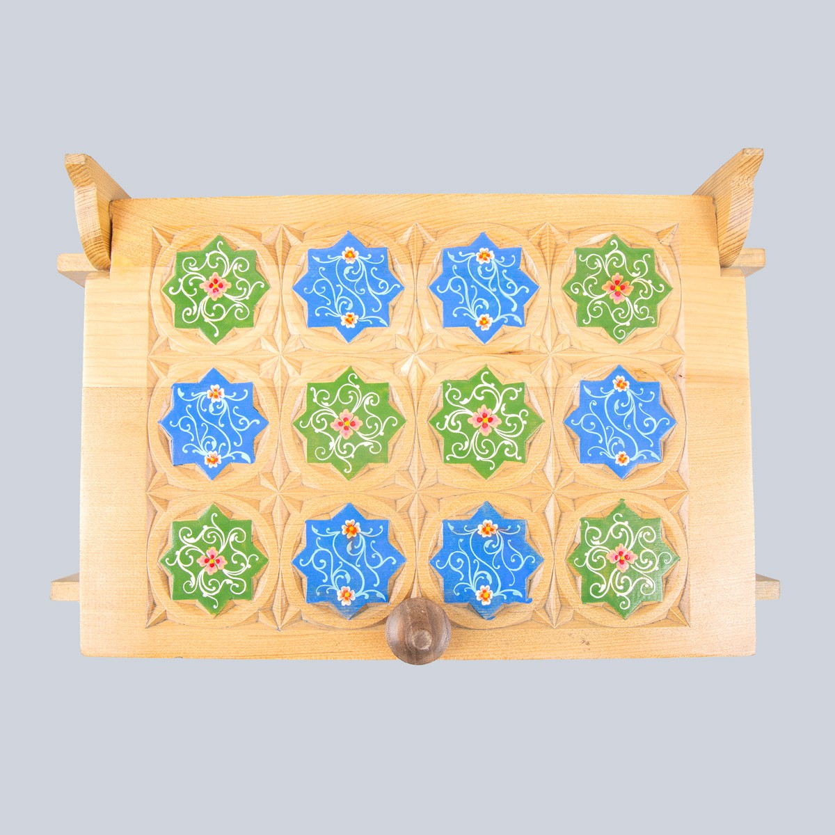 Cedar Wood Nuristani Handmade Box | Antique Rectangle Jewel Box with Beautiful Artwork 5