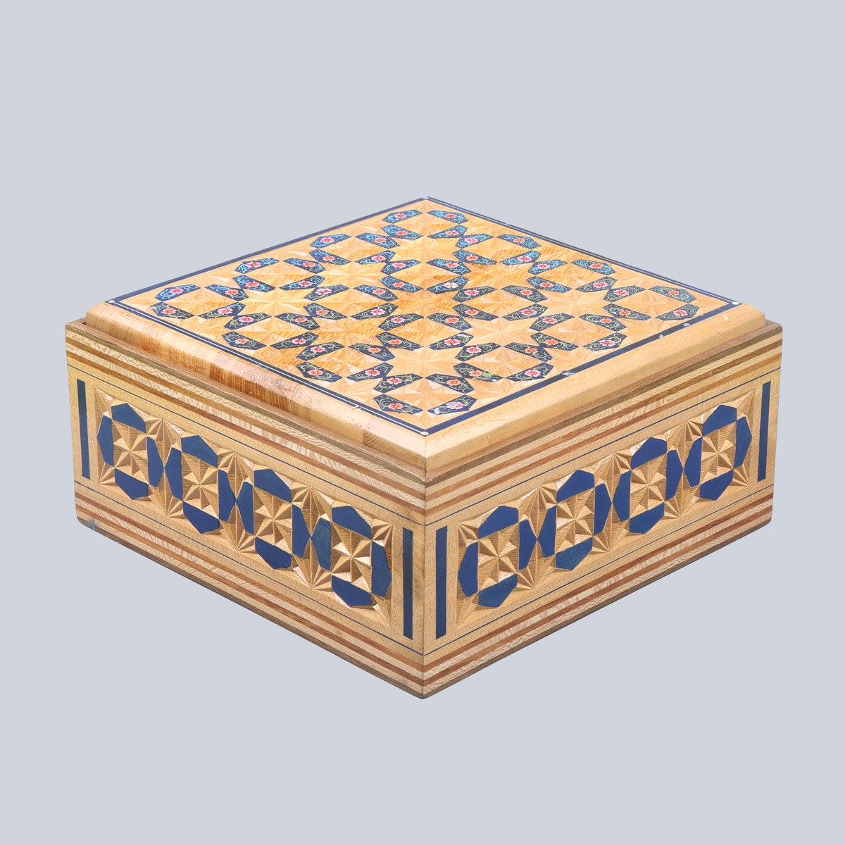 Cedar Wood Handmade Jewelry Box | Square Hand-painted Gift Box 1