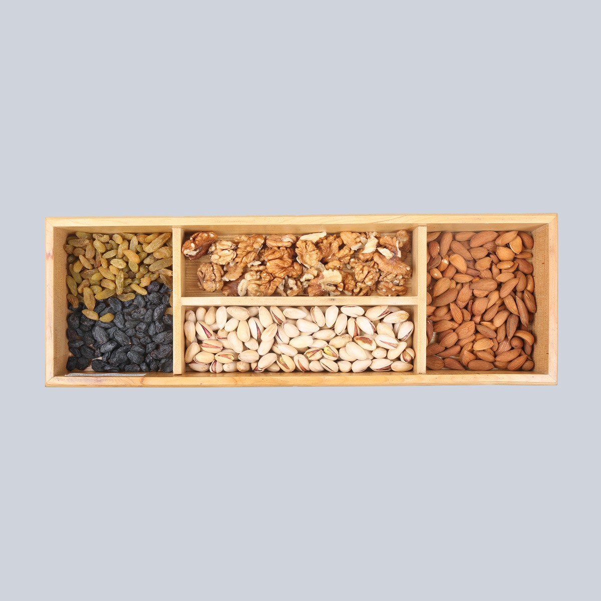 Cedar Wood Dry Fruit Dish | 5-in-1 Compartments Sweet Dish 2