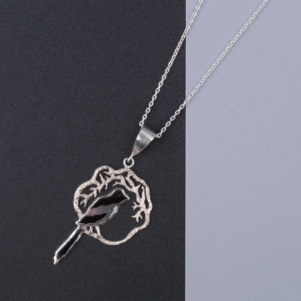 Carnelian Bird Design Necklace | Silver Pendant 1