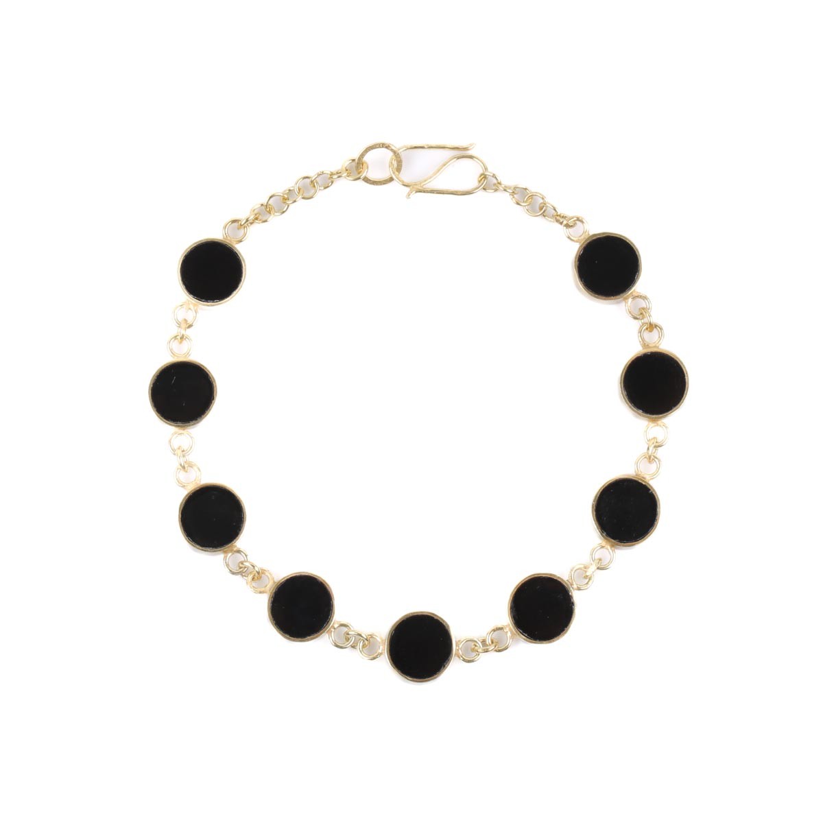 Black Agate Bracelet | Gold Platted Gemstone Bracelet 1