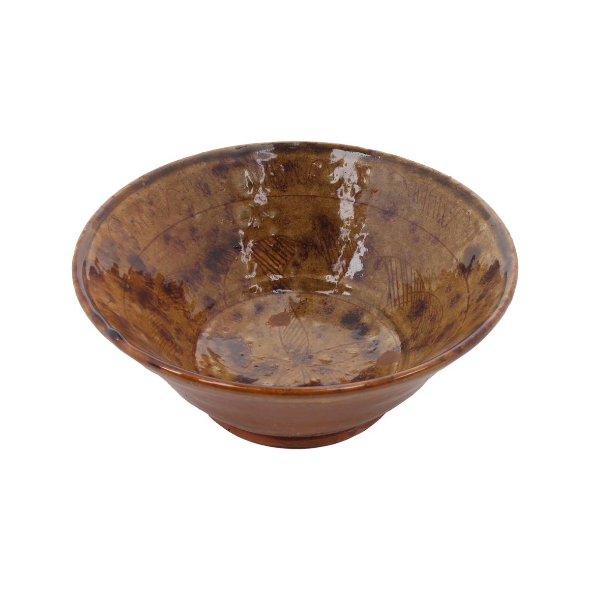 Camel Brown Footed Ceramic Large Bowl | Hand-Painted Rustic Ceramic Bowl  1
