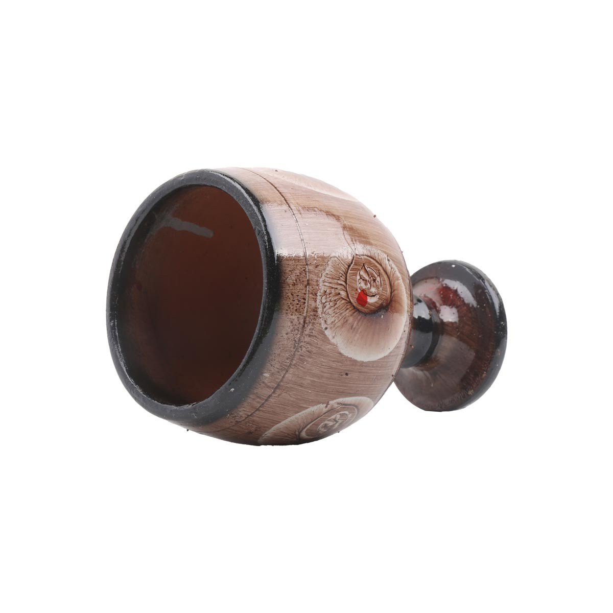 Brown Ceramic Glass | Handmade Engraved Glass 3