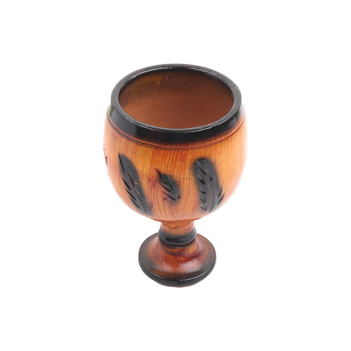 Black & Brown Modern Ceramic Glass | Handmade Petal Engraved Glass 2