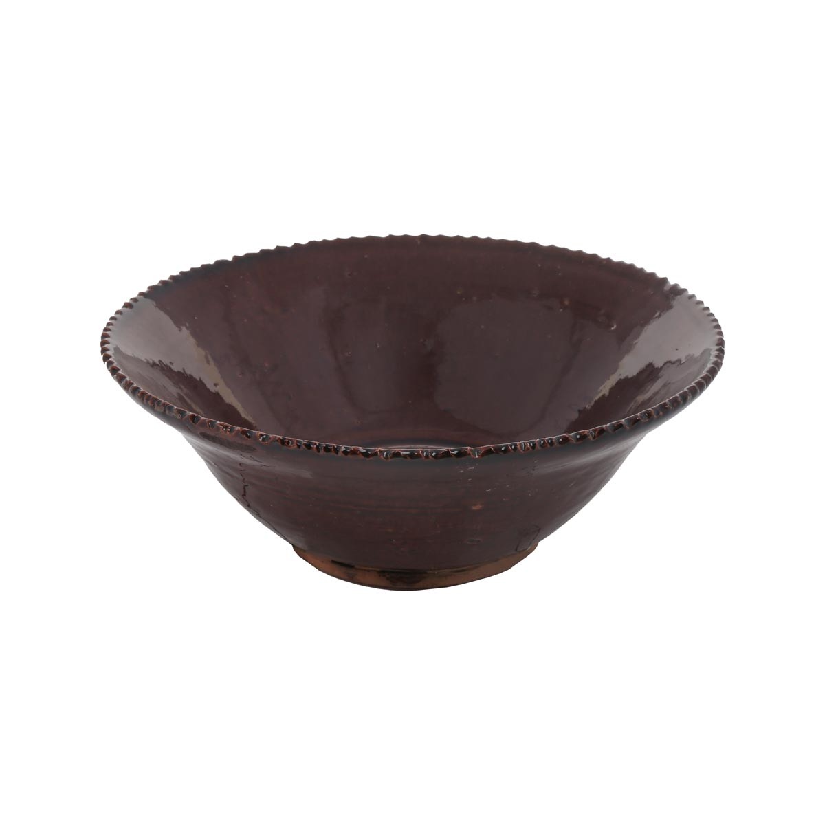 Chocolate Brown Footed Large Ceramic Bowl | Handmade Rustic Ceramic Bowl  1